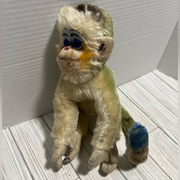 Vintage 1960's STEIFF Germany Mohair  MUNGO The Monkey w/ Blue Eyes - Picture 2 of 10